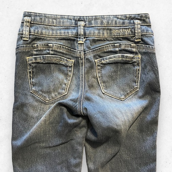 Body Con Jeans‎ Skinny Women's 3 Amethyst Low Rise 2 Buttons Medium Wash Stretch - Picture 6 of 8